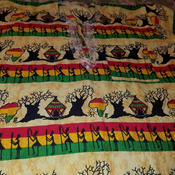 Dashiki African Continent Print, - Picture 5 of 8